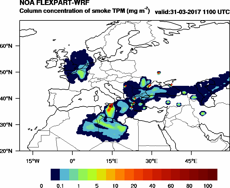 Column concentration of smoke TPM - 2017-03-31 11:00