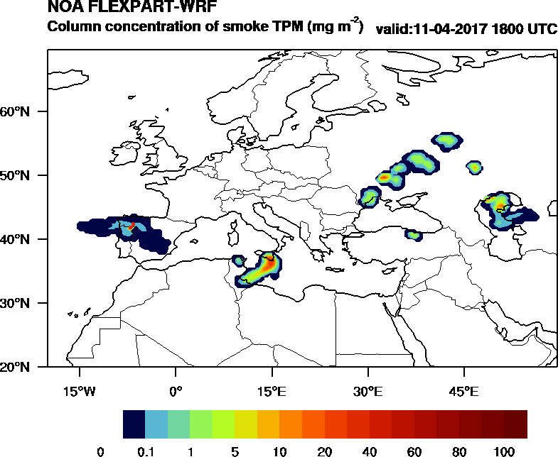 Column concentration of smoke TPM - 2017-04-11 18:00