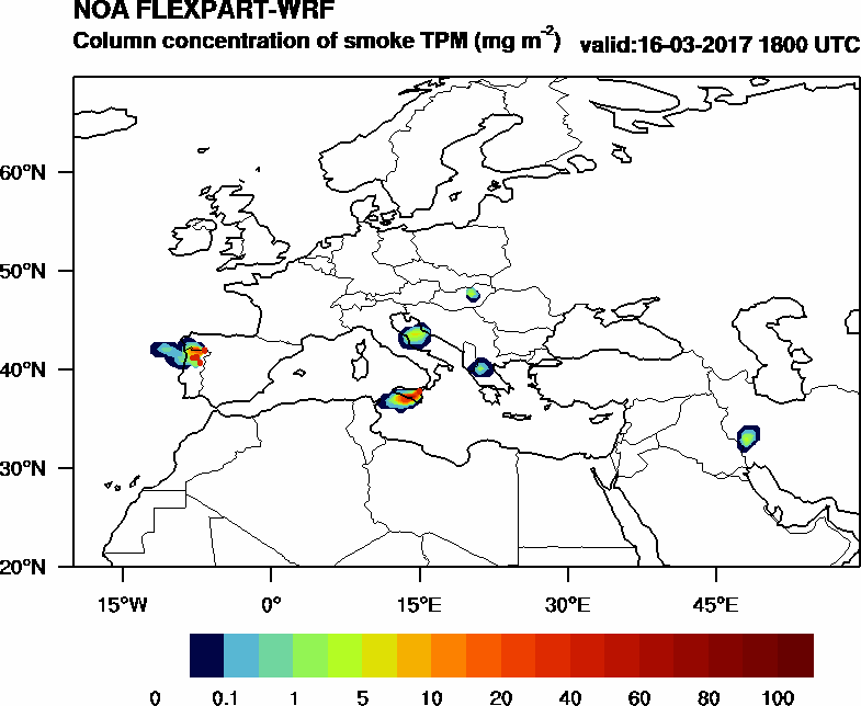 Column concentration of smoke TPM - 2017-03-16 18:00