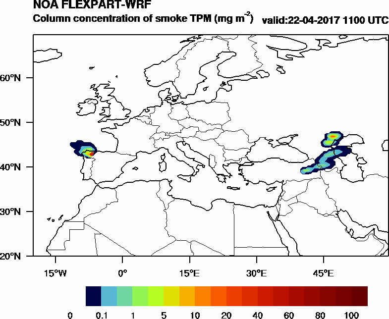 Column concentration of smoke TPM - 2017-04-22 11:00