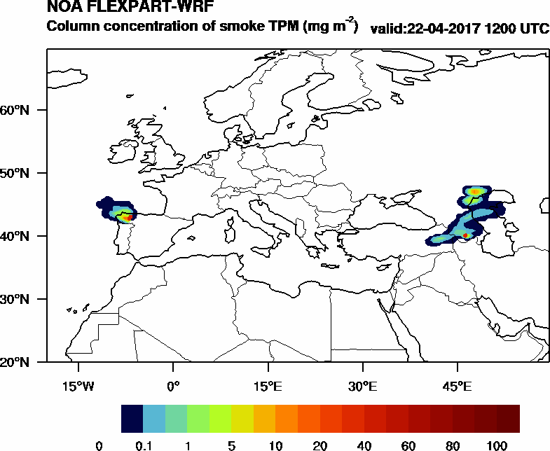 Column concentration of smoke TPM - 2017-04-22 12:00