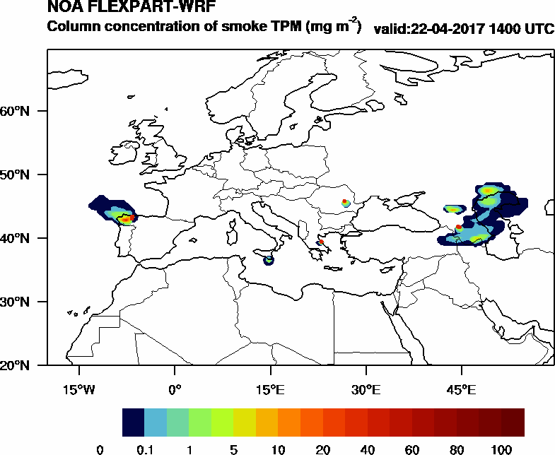 Column concentration of smoke TPM - 2017-04-22 14:00