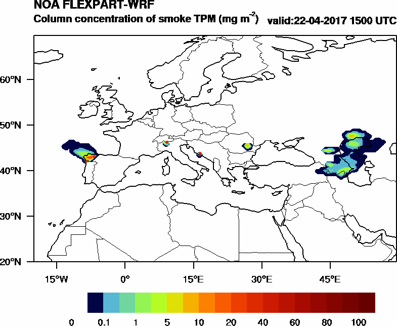 Column concentration of smoke TPM - 2017-04-22 15:00