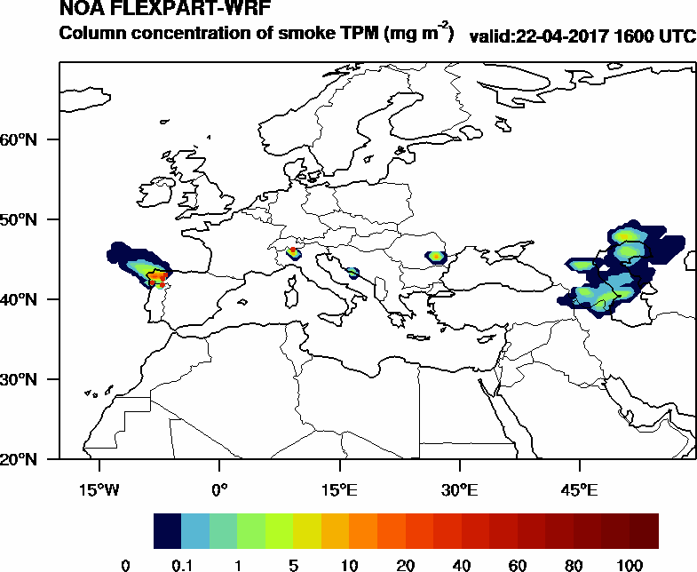 Column concentration of smoke TPM - 2017-04-22 16:00
