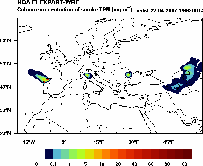Column concentration of smoke TPM - 2017-04-22 19:00