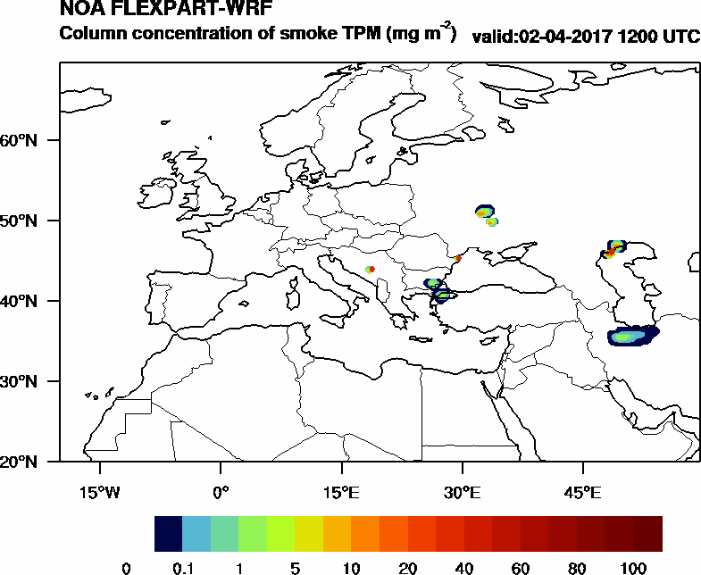 Column concentration of smoke TPM - 2017-04-02 12:00