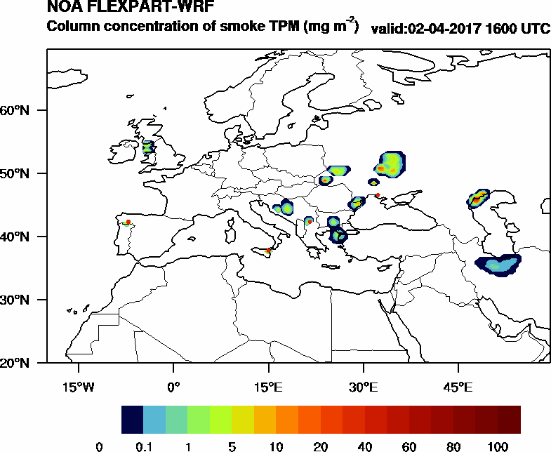 Column concentration of smoke TPM - 2017-04-02 16:00