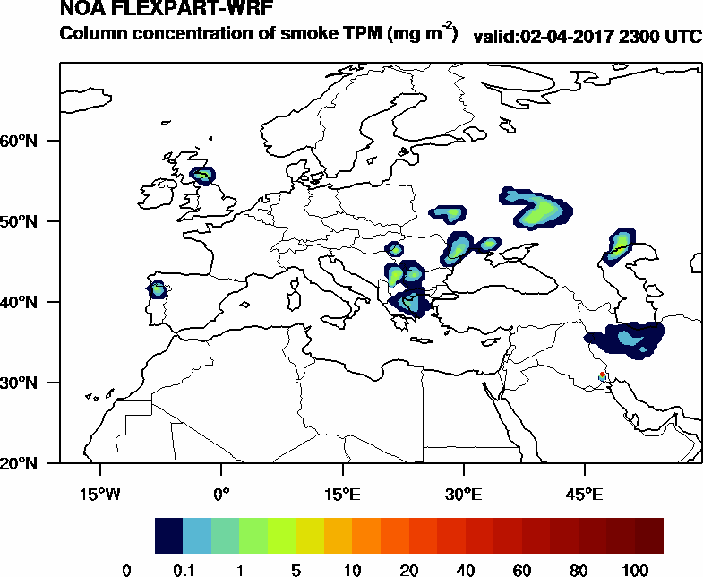 Column concentration of smoke TPM - 2017-04-02 23:00