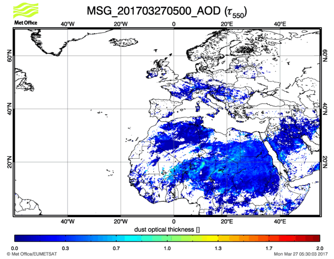 Aerosol Optical Depth - 2017-03-27 05:00