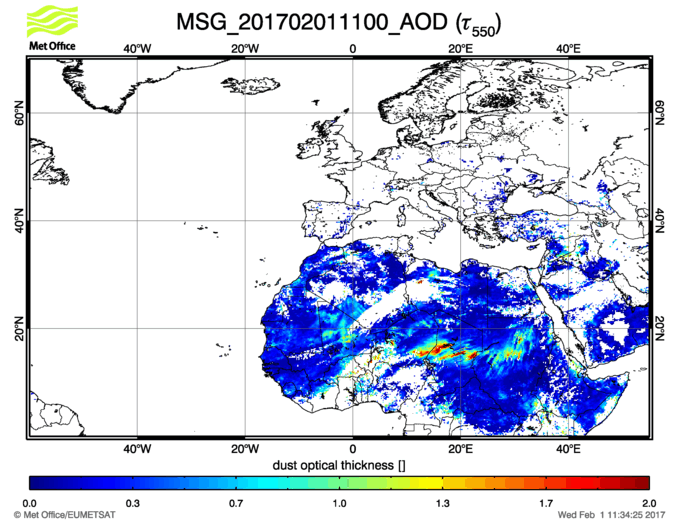 Aerosol Optical Depth - 2017-02-01 11:00