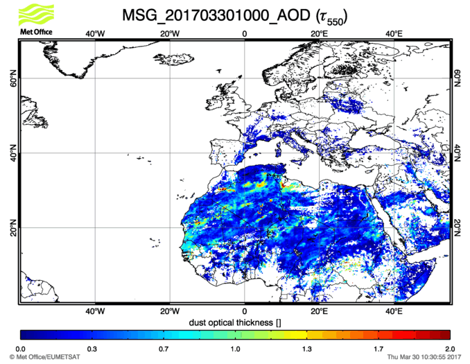 Aerosol Optical Depth - 2017-03-30 10:00