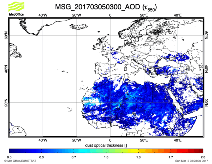 Aerosol Optical Depth - 2017-03-05 03:00