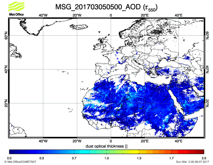 Aerosol Optical Depth - 2017-03-05 05:00