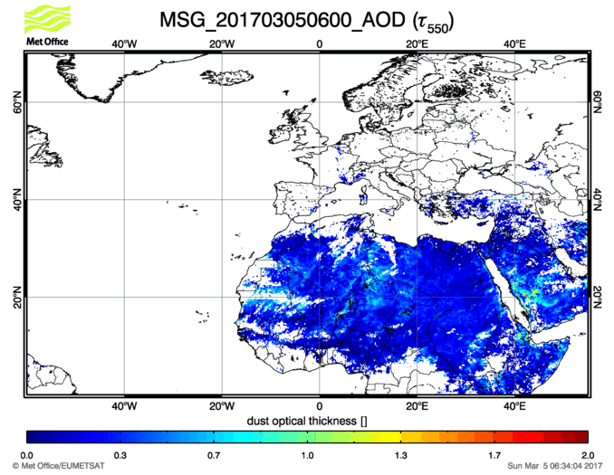 Aerosol Optical Depth - 2017-03-05 06:00