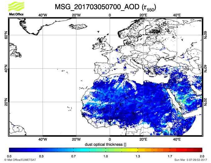 Aerosol Optical Depth - 2017-03-05 07:00