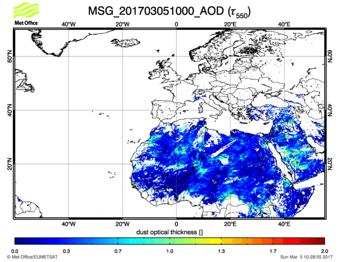 Aerosol Optical Depth - 2017-03-05 10:00