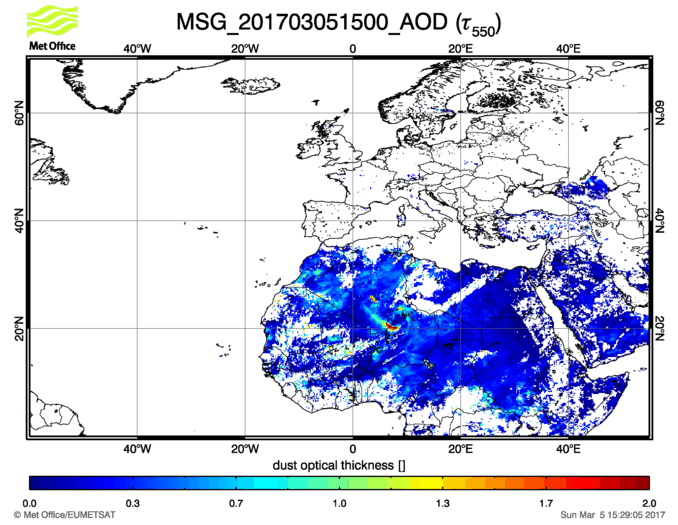 Aerosol Optical Depth - 2017-03-05 15:00