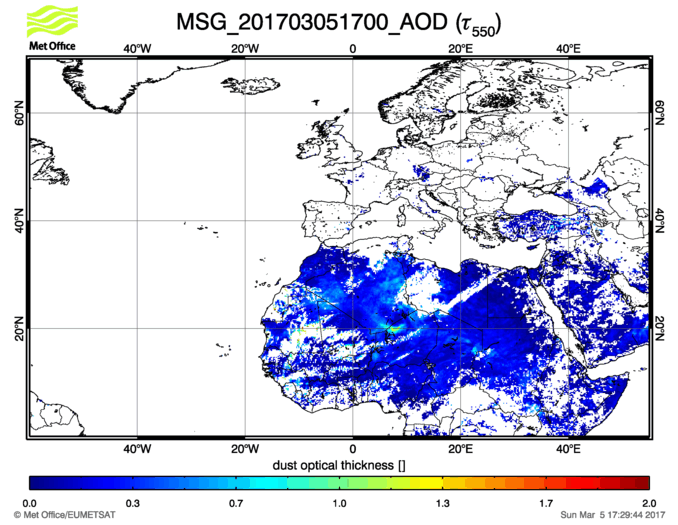 Aerosol Optical Depth - 2017-03-05 17:00