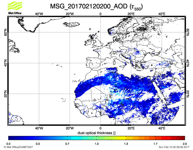 Aerosol Optical Depth - 2017-02-12 02:00