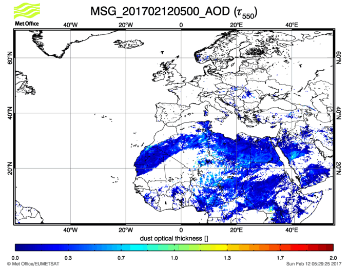 Aerosol Optical Depth - 2017-02-12 05:00