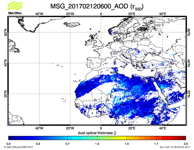 Aerosol Optical Depth - 2017-02-12 06:00