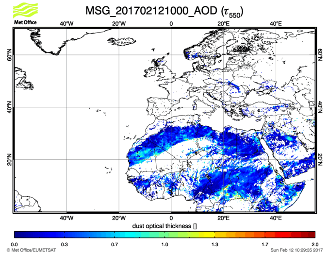 Aerosol Optical Depth - 2017-02-12 10:00