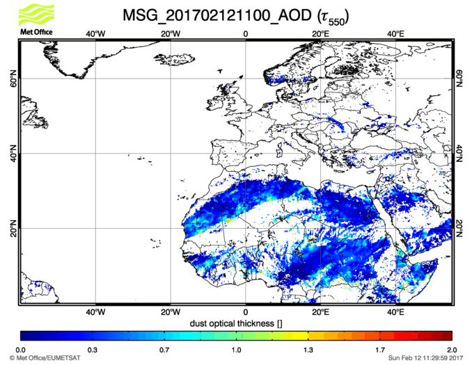 Aerosol Optical Depth - 2017-02-12 11:00