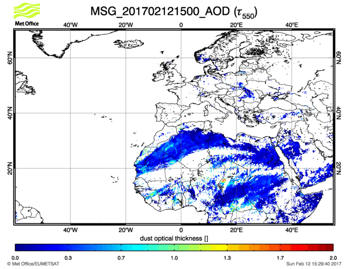 Aerosol Optical Depth - 2017-02-12 15:00