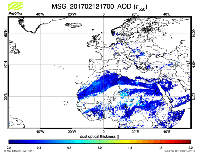 Aerosol Optical Depth - 2017-02-12 17:00