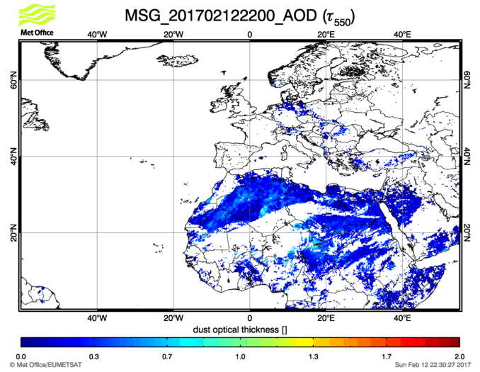 Aerosol Optical Depth - 2017-02-12 22:00