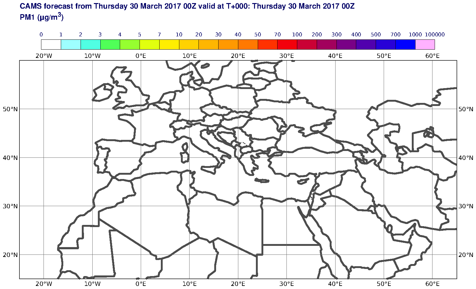 PM1 (μg/m3) valid at T0 - 2017-03-30 00:00