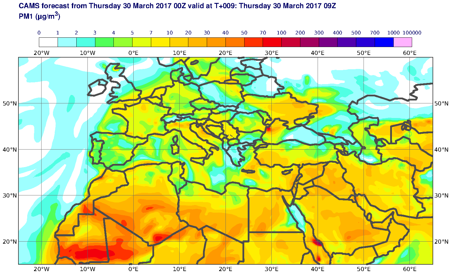 PM1 (μg/m3) valid at T9 - 2017-03-30 09:00