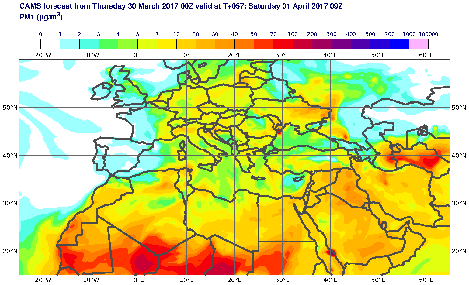 PM1 (μg/m3) valid at T57 - 2017-04-01 09:00