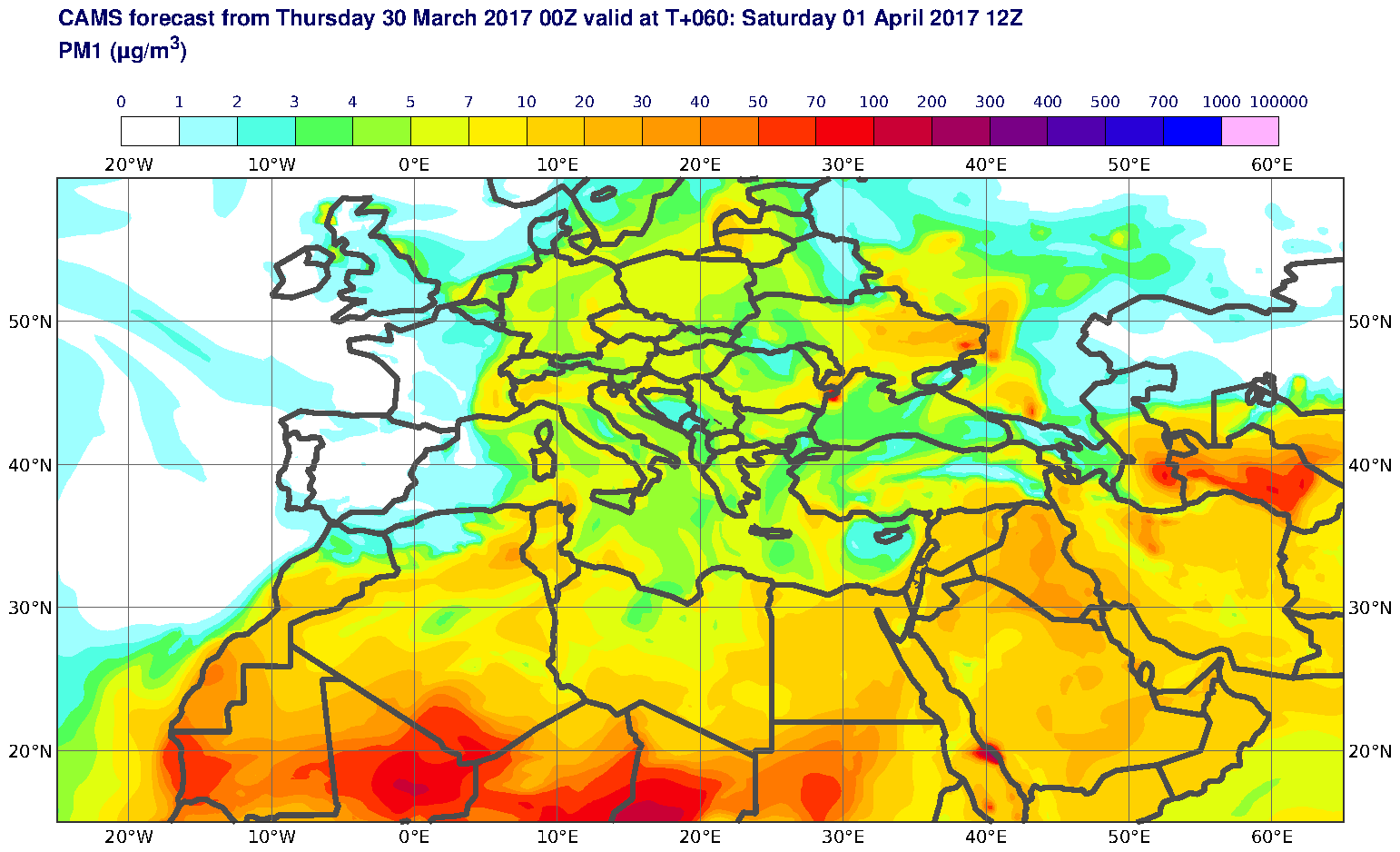 PM1 (μg/m3) valid at T60 - 2017-04-01 12:00