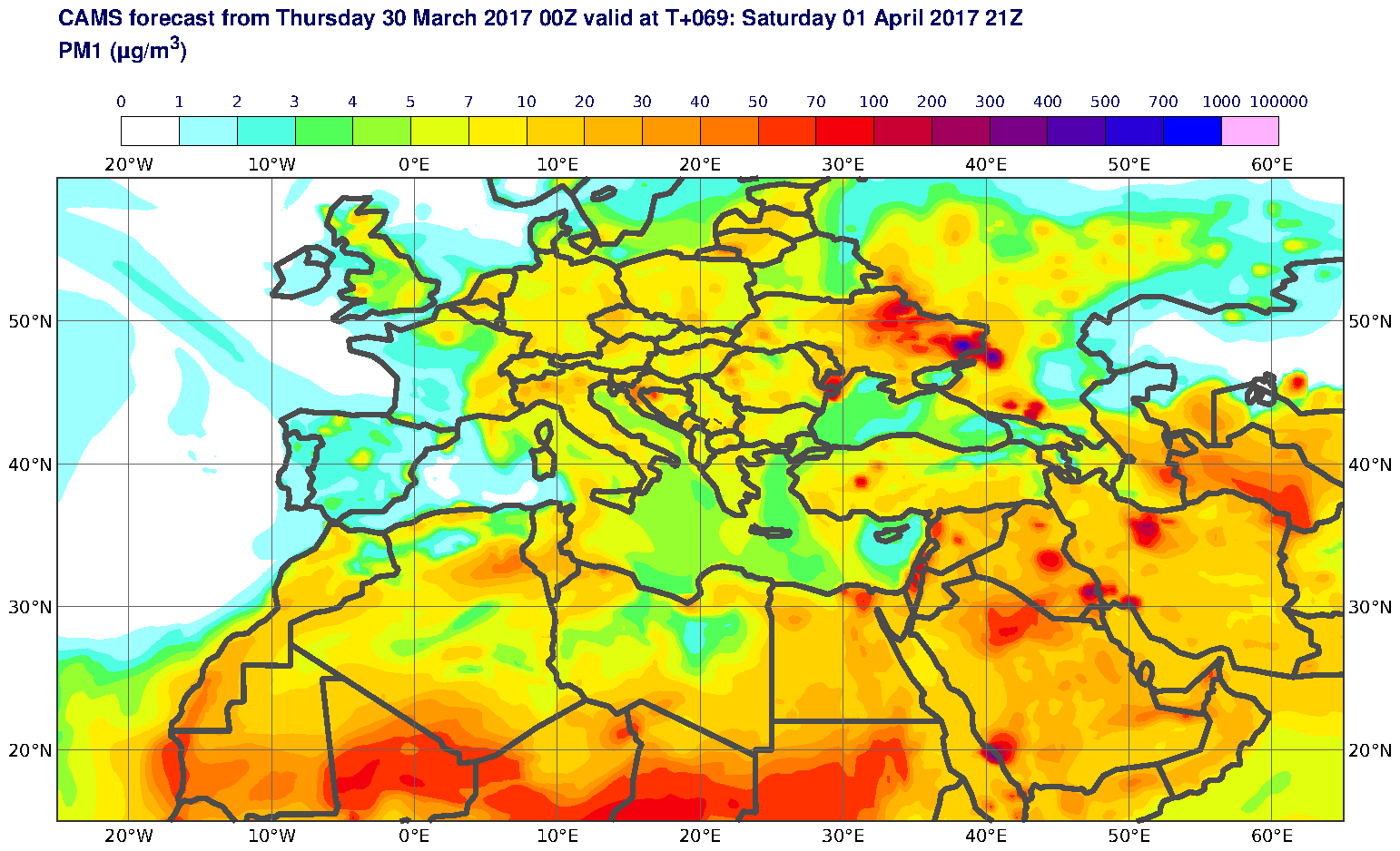 PM1 (μg/m3) valid at T69 - 2017-04-01 21:00