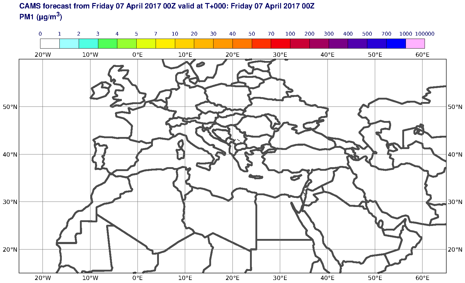 PM1 (μg/m3) valid at T0 - 2017-04-07 00:00