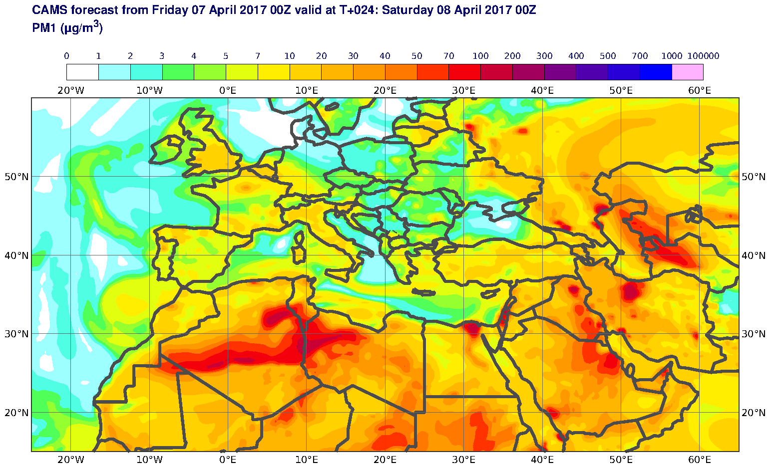 PM1 (μg/m3) valid at T24 - 2017-04-08 00:00