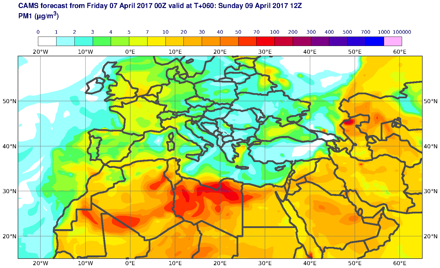 PM1 (μg/m3) valid at T60 - 2017-04-09 12:00