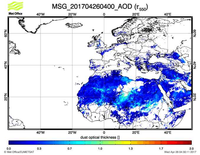 Aerosol Optical Depth - 2017-04-26 04:00