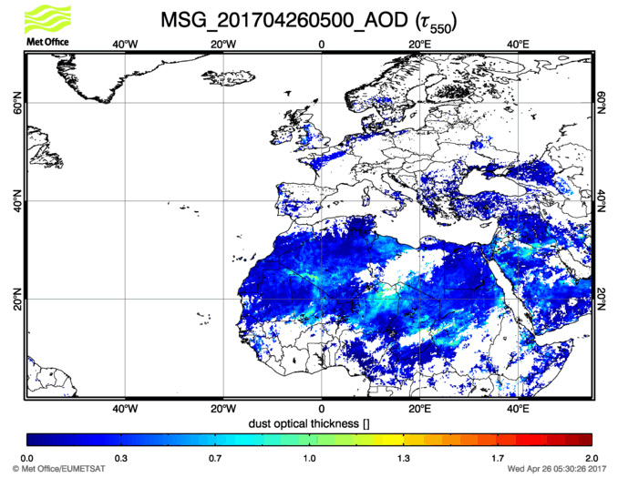 Aerosol Optical Depth - 2017-04-26 05:00