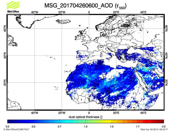 Aerosol Optical Depth - 2017-04-26 06:00