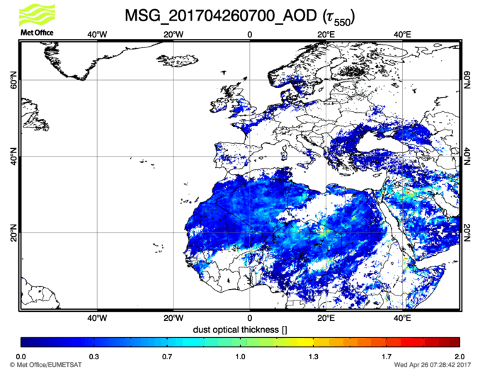 Aerosol Optical Depth - 2017-04-26 07:00