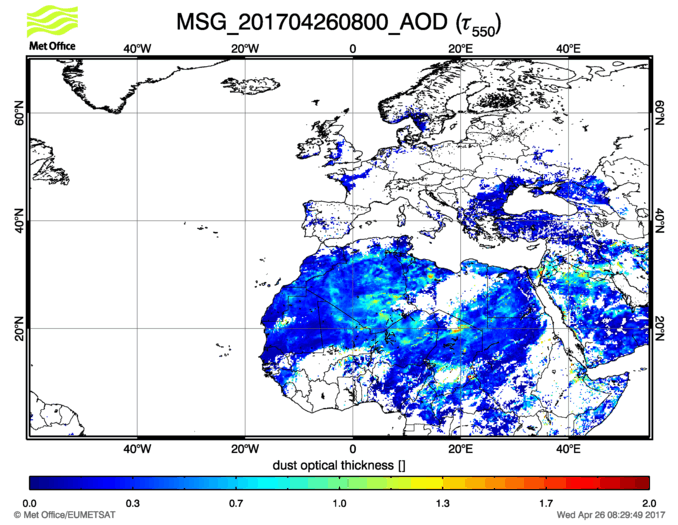 Aerosol Optical Depth - 2017-04-26 08:00