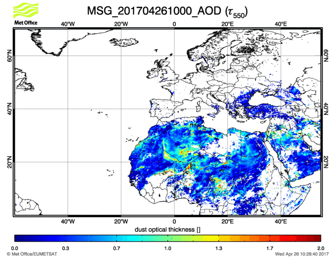 Aerosol Optical Depth - 2017-04-26 10:00