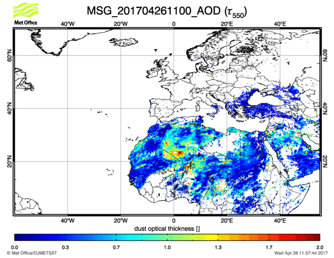 Aerosol Optical Depth - 2017-04-26 11:00