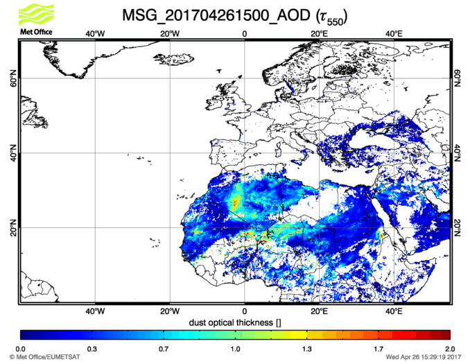 Aerosol Optical Depth - 2017-04-26 15:00