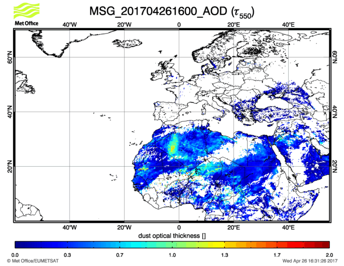 Aerosol Optical Depth - 2017-04-26 16:00