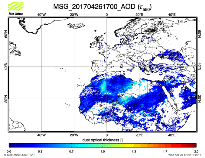 Aerosol Optical Depth - 2017-04-26 17:00