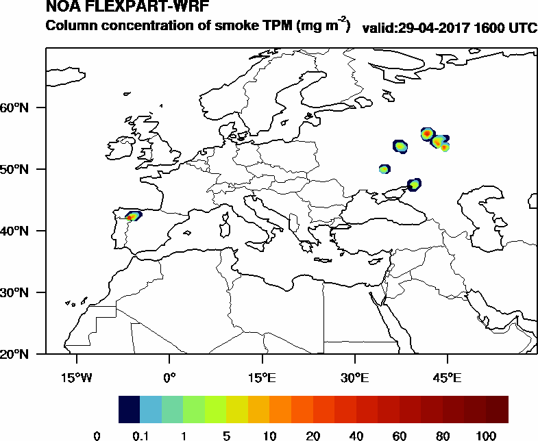 Column concentration of smoke TPM - 2017-04-29 16:00