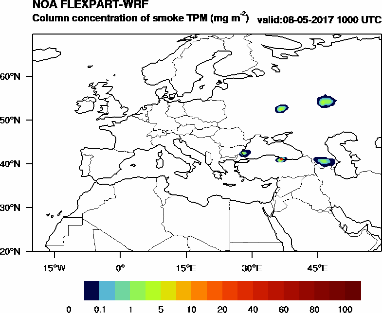 Column concentration of smoke TPM - 2017-05-08 10:00